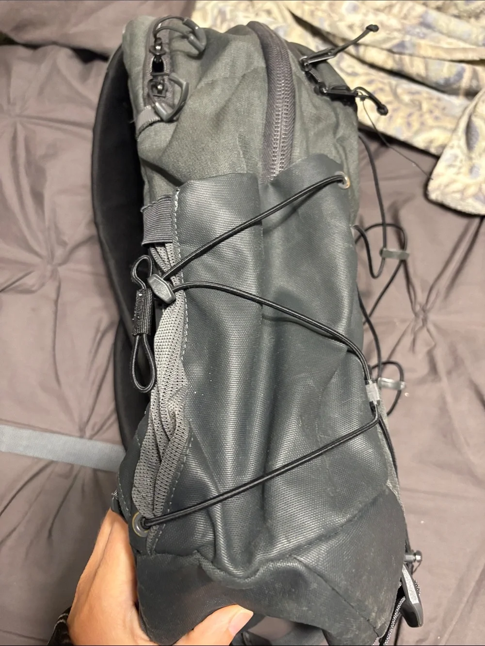 The North Face Black Borealis Backpack with Bungee Cord Front - Picture 3 of 8